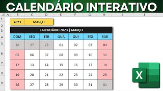 Calendário Dinâmico no Excel  Como Fazer Calendário Automático e Interativo  Baixar Grátis [upl. by Cohby]