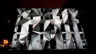 Axioma  3D projection mapping at LLUM BCN Festival 2016 in Barcelona [upl. by Atteval]