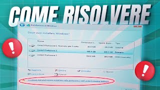 Risolvere IMPOSSIBILE INSTALLARE WINDOWS su questa PARTIZIONE [upl. by Ahsilra]