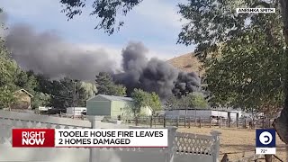 Garage destroyed two homes damaged in Tooele fire [upl. by Kera35]