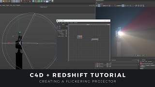 Cinema 4D  Redshift Tutorial Make a Flickering Projector Spotlight [upl. by Neau]