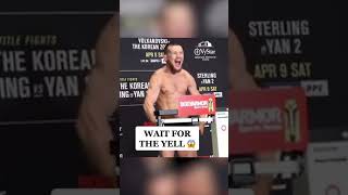 Petr Yan yells at the weighin 🔊 UFCLasVegas [upl. by Reggis]