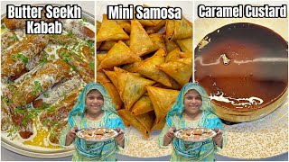 Ramzan Iftari  Aslam Ka Butter Chicken Seekh Kabab  Street Style Mini Samosa  Caramel Custard [upl. by Domela]