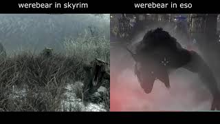 werebear in skyrim vs werebear in elder scrolls online [upl. by Ailelc]