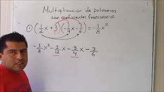 Multiplicación de polinomios con coeficientes fraccionarios paso a paso [upl. by Aya]