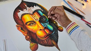 Hanuman Ji Drawing 🙏 Hair Coloring Tutorial ♥️ Step By Step Part3 [upl. by Barcus]