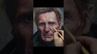 watercolcor portrait painting  Liam Neeson 쇼츠 art 수채화 [upl. by Ekal]