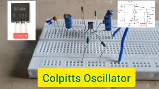 Colpitts oscillator  Circuit diagram  Diploma  Btech Experiment  Breadboard  LC Oscillator [upl. by Yessak]