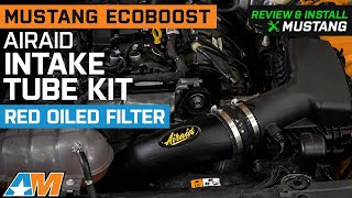 20152023 Mustang Airaid Junior Intake Tube Kit with Red SynthaFlow Oiled Filter Review amp Install [upl. by Akenit496]