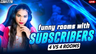 Show Your Gameplay  4 vs 4 Rooms amp Full Map Rooms  Free Fire Live In Telugu  Garena Free Fire [upl. by Briny]