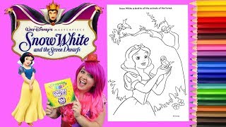 Coloring Snow White Disney Princess Coloring Book Page Colored Pencil Prismacolor  KiMMi THE CLOWN [upl. by Aillicsirp]