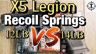 SIG P320 X5 Legion Recoil Springs Update12LB VS 14LB [upl. by Assetak]