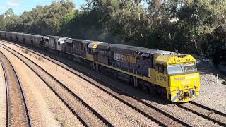 Pacific National 9210 LDP003 and LDP004 coal train at east Maitland [upl. by Atram]