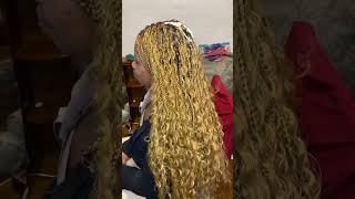 Blonde Boho Knotless braids boxbraids hair hairbraids hairstyles haircare hairstyle food [upl. by Earla]