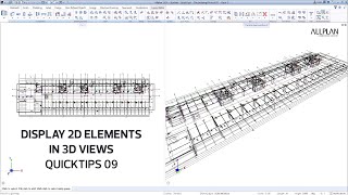 Quicktip 09 How to display 2D elements in 3D views in Allplan [upl. by Yahs]