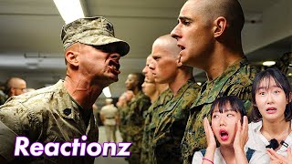 Korean Girls React To US Corps Training  𝙊𝙎𝙎𝘾 [upl. by Solrac]