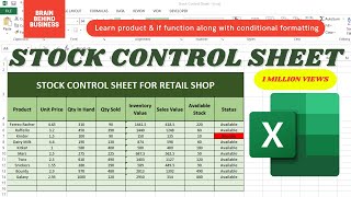 Stock Control Sheet In Excel  Inventory Management  Inventory Control Sheet In Excel [upl. by Nestor]