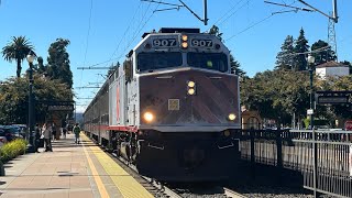 Railfanning Caltrain Mixed Fleet of Diesel amp Electric Trains at Burlingame station 9624 [upl. by Inigo356]