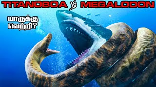 Titanoboa vs Otodus Megalodon in Tamil  டைடனோபோவா vs மேகலடாண் savagepoint [upl. by Kenaz]