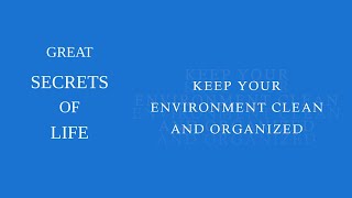 Keep your environment clean and organized MINDSET [upl. by Nevsa]