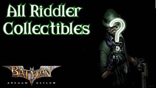 Batman Arkham Asylum  All Riddler Collectibles HD60fps [upl. by Noicpecnoc289]