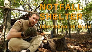 Notunterkunft im Wald bauen 🌲  SURVIVAL BASICS [upl. by Cypro]