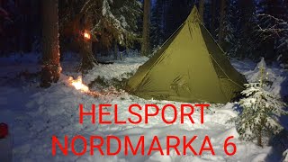 HELSPORT NORDMARKA 6 kotateltta ja savotta kamina pystytys ja kasaus  tipi tent piling and stove [upl. by Avron264]