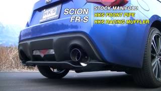 SCION FRS HKS HiPower Single Racing Version EXHAUST SOUND [upl. by Sikes504]