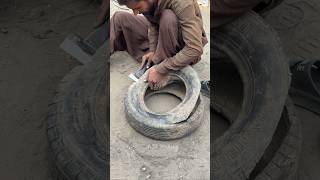 Tyre Cutting Handmade Techniques Process [upl. by Man]