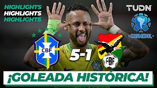 ¡Neymar histórico  HIGHLIGHTS  Brasil 51 Bolivia  CONMEBOLEliminatoria 2023  TUDN [upl. by Nylirac]