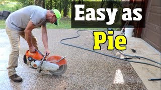 DIY Driveway for 660  Concrete repair Part 1  Cement repair resurface and renovation [upl. by Aeynod]