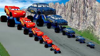 TRANSPORTING PIXAR CARS amp FRUITS WITH COLORED amp JOHN DEERE VS CLAAS VS TRACTORS  BeamNGdrive 983 [upl. by Albina]