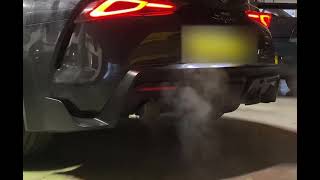 Garage Whifbitz Toyota Supra A90 axle back exhaust rev up [upl. by Debbee]