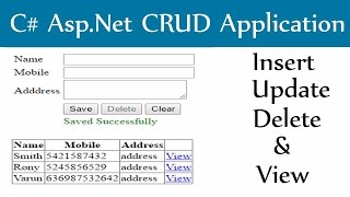 C AspNet Web Form CRUD  Insert Update Delete and View With Sql Server Database [upl. by Srini]