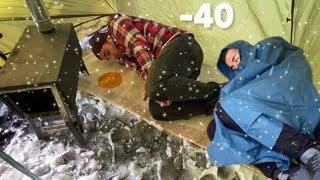 Emergency 40C Extreme Cold ALASKAN BLIZZARD Snow Camping In A Hot Tent [upl. by Ardnasirk]