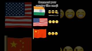 😜comment your country like emoji 😘india america chaina emoji comment song hindi [upl. by Hgielime161]