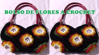 Bolso con Flores tejidas a crochet paso a paso TEJIDOS OLGA HUAMAN [upl. by Odraner]