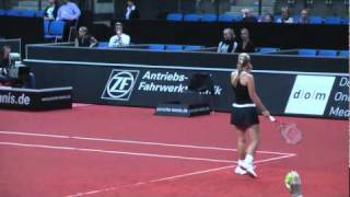 Sabine Lisicki vs Dominika Cibulkova service game  Porsche Tennis Grand Prix 2011 [upl. by Alethea]