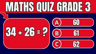 20 Hard Grade 3 Math Quiz Questions [upl. by Neelyar380]