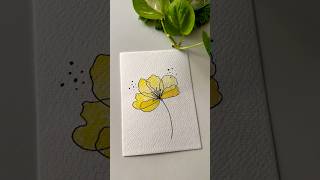 Simple flower bookmark drawing sketch watercolor shorts artsydiva diy yellow [upl. by Iatnahs]