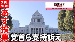 【参議院選挙】あす7月10日投票日 各党党首が各地で支持訴え [upl. by Solraced]