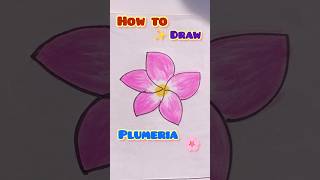 Plumeria flower drawing l step by step art drawing colors [upl. by Lydell]