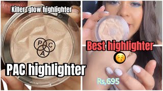 PAC highlighter  Best highlighter review 😱 Killer glow pac highlighter review 🤗 [upl. by Clevie]