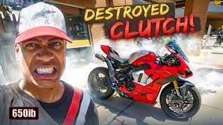 DESTROYED MY 2000 DUCATI DRY CLUTCH TRYING TO RACE OLD GIXXER [upl. by Farland745]