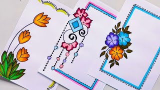 How To Draw Flower🌷Easy Project Work DesignsBorder Designs File Decoration Ideas Project Drawing [upl. by Novyaj461]