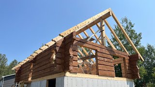 LOG HOME INSTALLATION TIME LAPSE [upl. by Trotta]