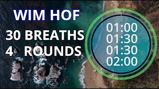 Wim Hof Guided Breathing Session  4 Rounds For Beginners No Talking [upl. by Illac]