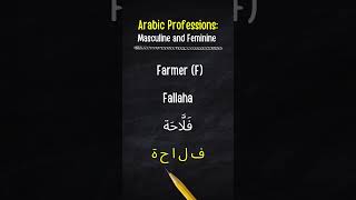 Arabic Masculine amp Feminine Professions arabic learnarabic arabiclanguage [upl. by Webster538]