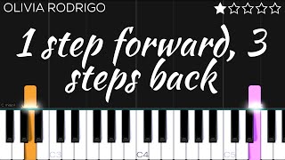 Olivia Rodrigo  1 step forward 3 steps back  EASY Piano Tutorial [upl. by Janine]