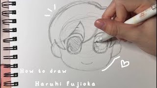 ♡︎How to draw Haruhi Fujioka♡︎  aesthetic anime drawing easy [upl. by Gerg340]